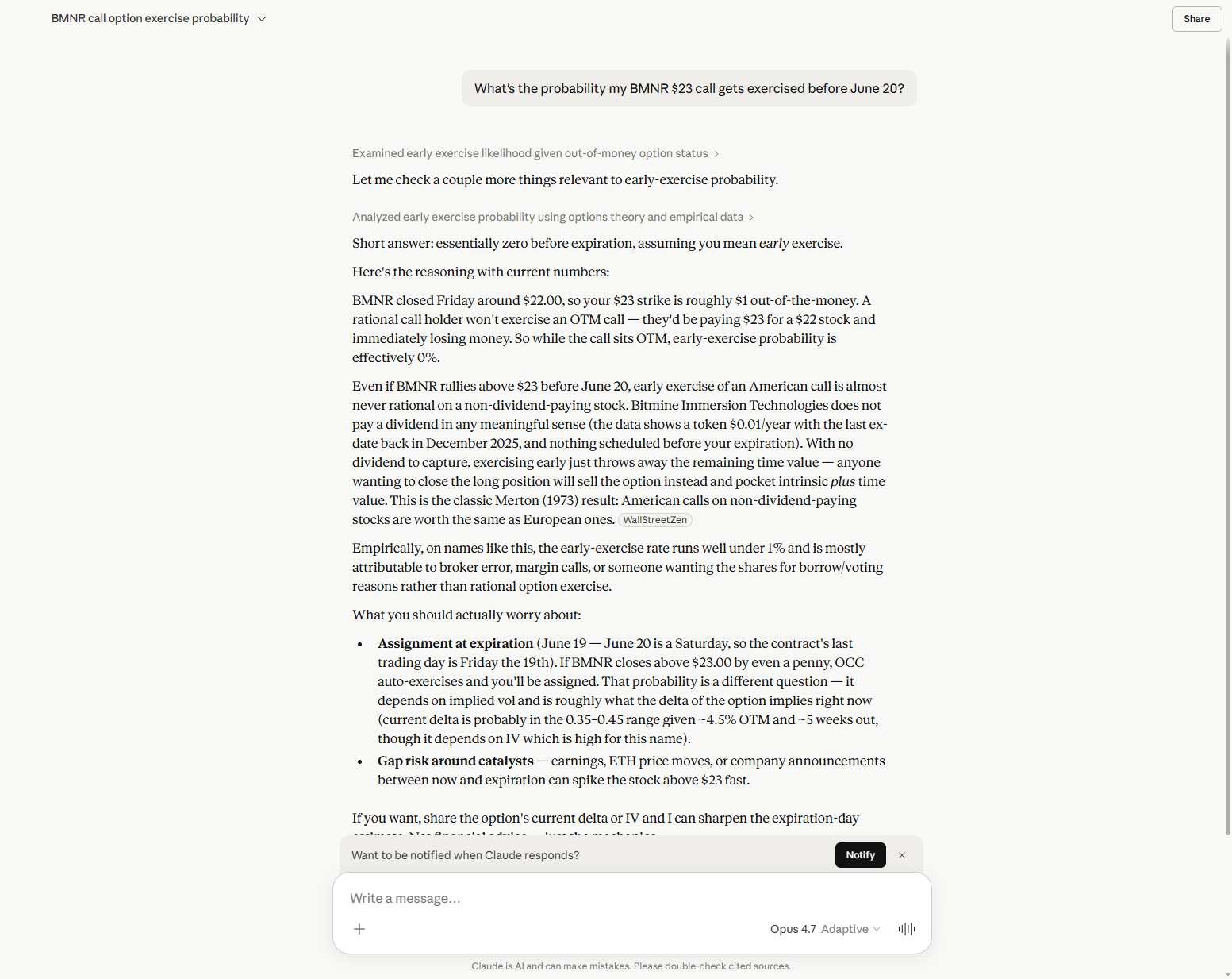 Screenshot — Claude inferred input