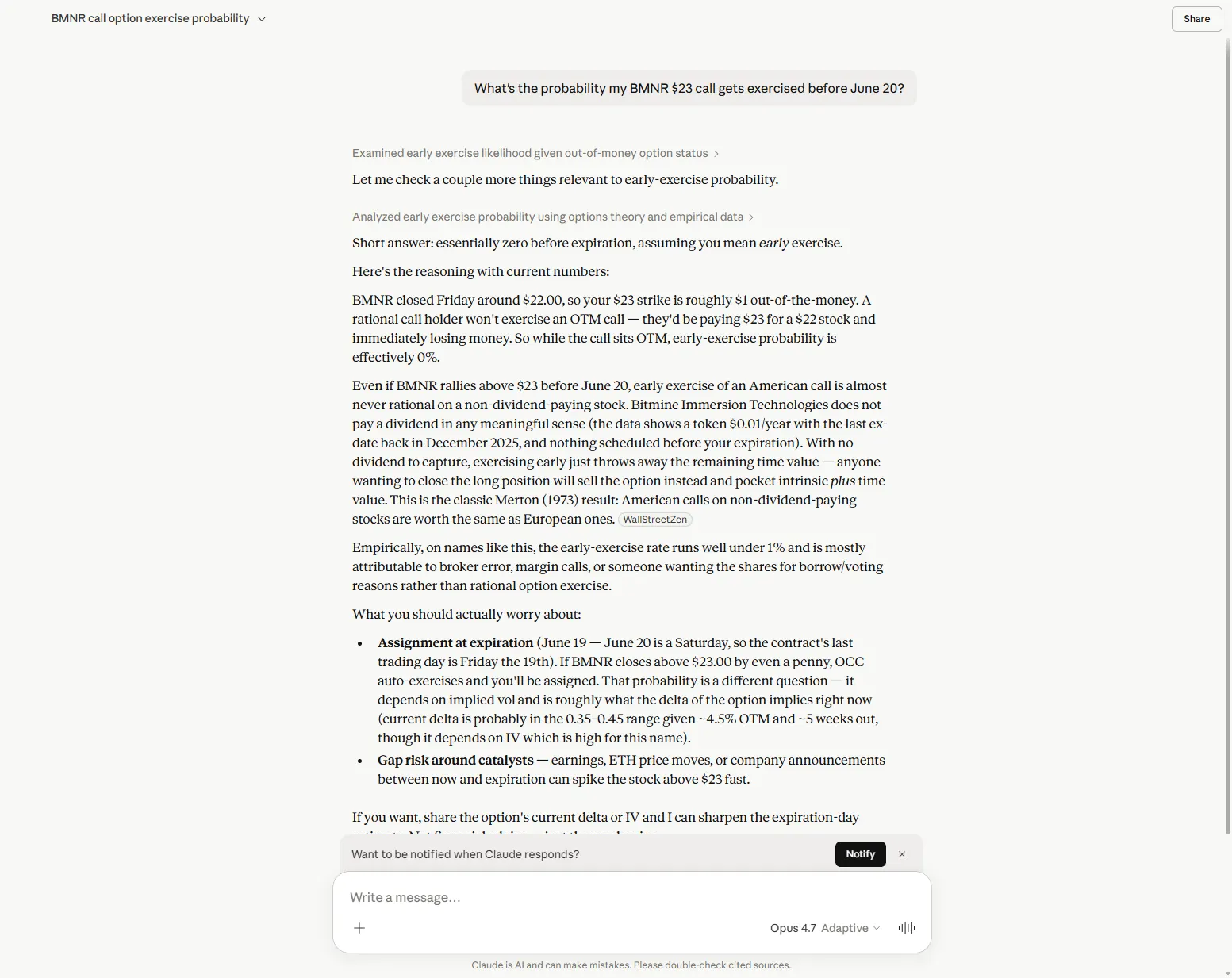 Screenshot — Claude inferred input