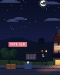 GLM-4.7 Flash, a pink robot, stands on a crate under a Vote GLM banner on the village green, while four other residents queue at a ballot box.