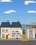 Outside a cottage with moving boxes by the door, Gemma 4 26B, a blue robot, stands by a welcome note reading bins Wednesday, bus 23:10, while Nemotron 3 Super, a violet robot, sticks Thursday over the bin day.
